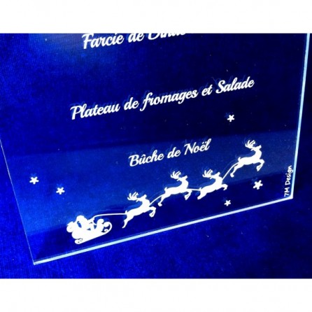Menu en plexiglas - Noël 2