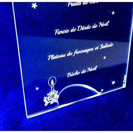 Menu en plexiglas - Noël 3