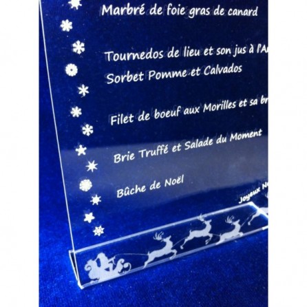 Menu en plexiglas - Noël 4