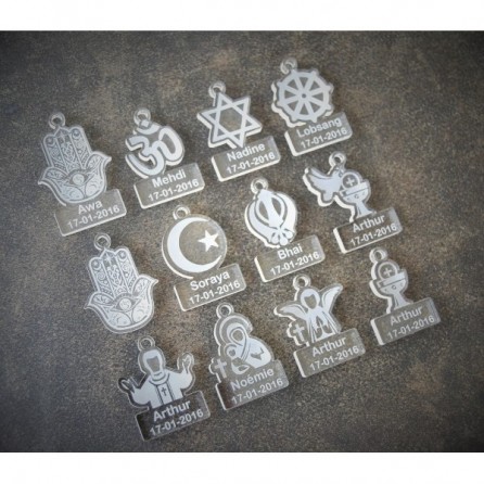 Médaillon contenant à dragées en plexiglas - Sikhisme