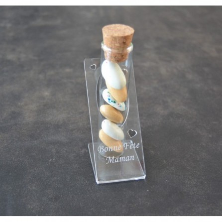 Soliflore en plexiglas + éprouvette 10 cm - Bonne fête Maman