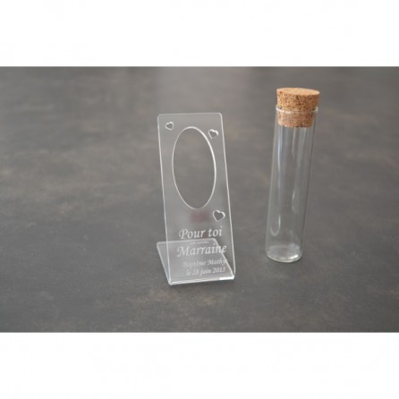 Soliflore en plexiglas + éprouvette 10 cm - Ange Chrétien