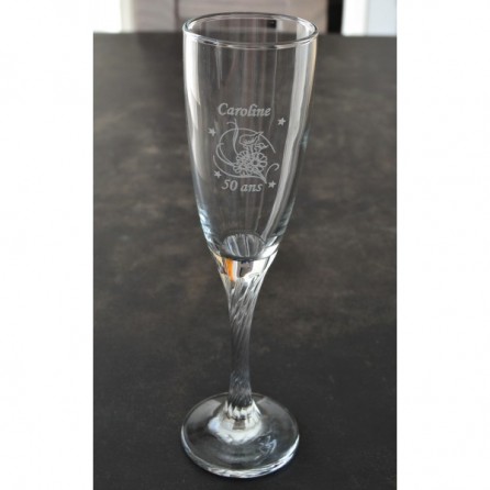 Flûte à champagne élégance - Anniversaire Fleurs