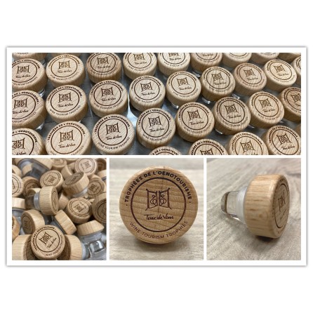 Bouchon en verre avec tête en bois - Entreprises/Marques