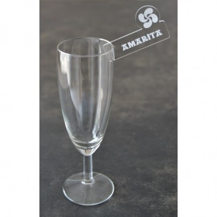 Marque-place en plexiglas pour verre - Croix Basque
