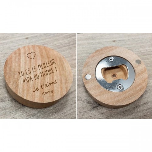DÉCAPSULEUR OUVRE BOUTEILLES EN BOIS PERSONNALISÉ CADEAU INVITÉ - MARIAGE M10