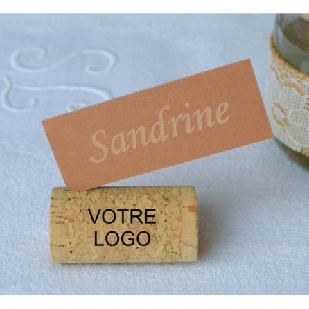Marque-place Bouchon en liège - Logo de société