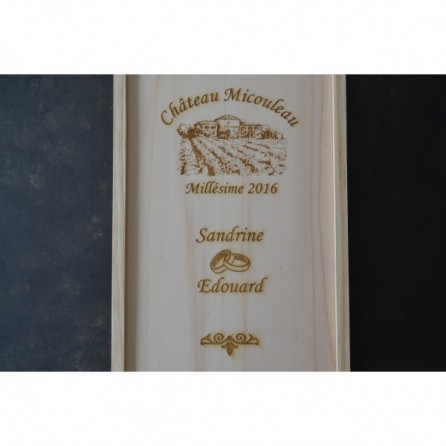 Urne en bois personnalisée - Château alliances