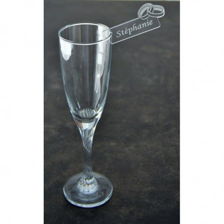 Marque-place en plexiglas pour verre - Alliances mariage