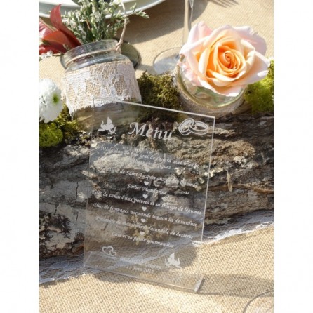 Menu en plexiglas - Alliances