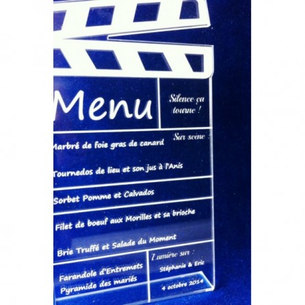 Menu en plexiglas - Cinéma