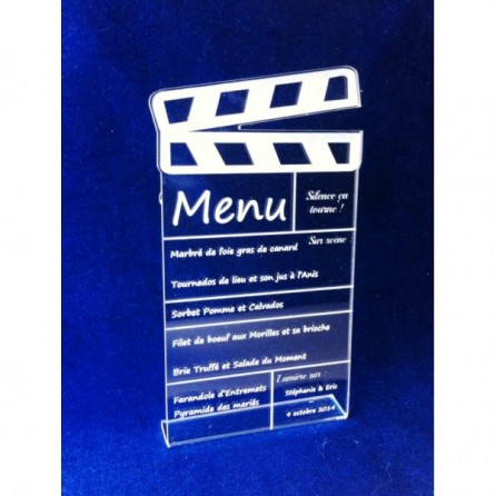 Menu en plexiglas