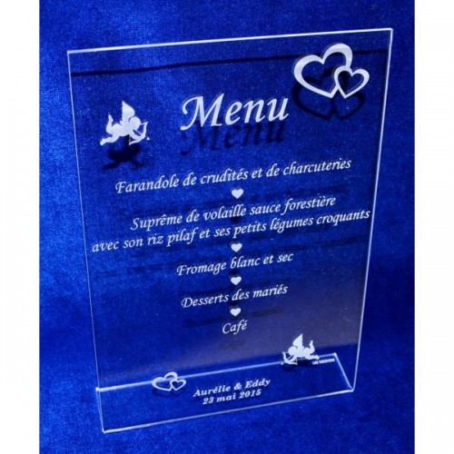 Menu en plexiglas